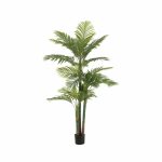 180cm Artificial Areca Palm Outdoor Decor Tree with 3 Poles and 24 Leaves