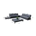 The Alicante - 6-Seat Luxury Aluminium Outdoor Sofa Set - Image 4