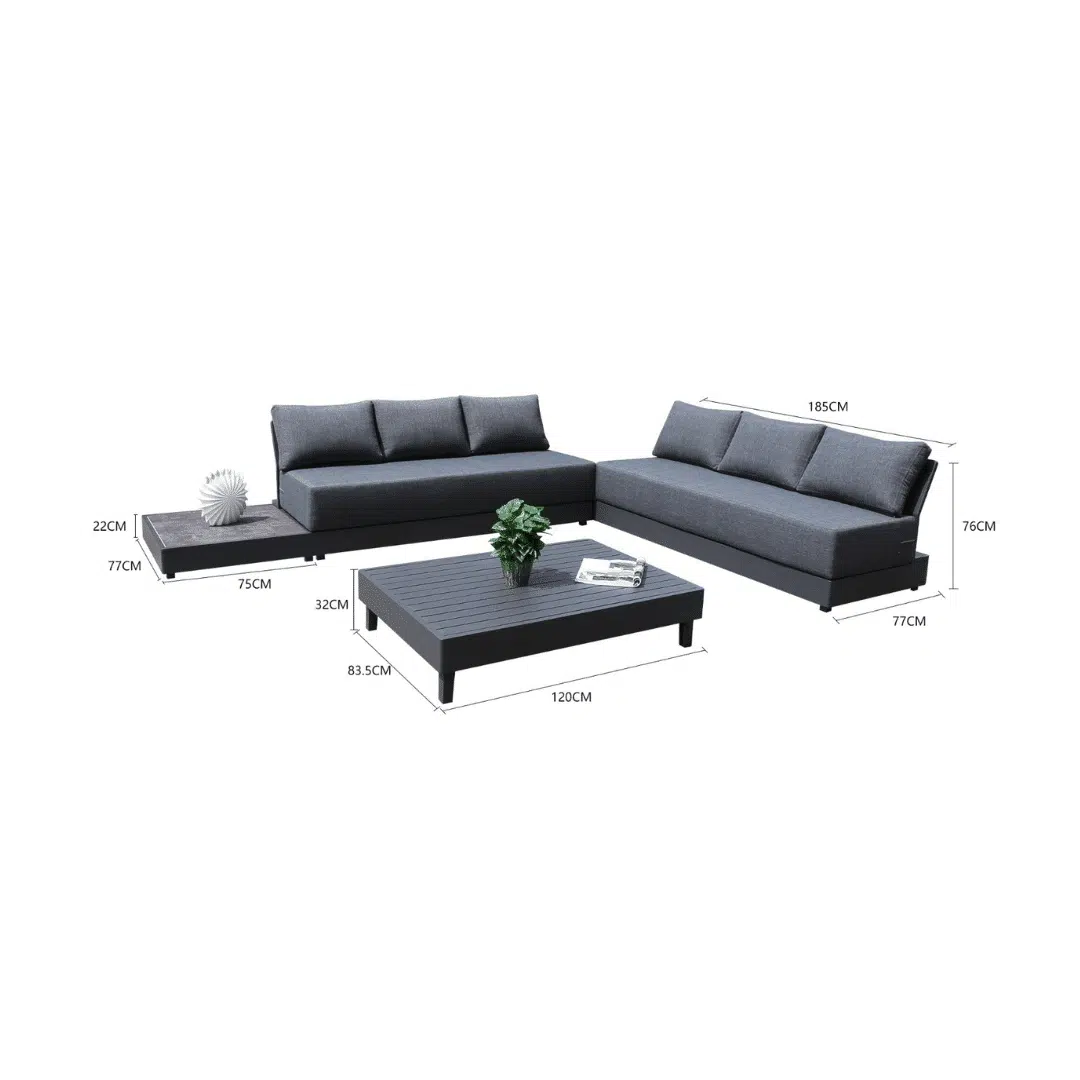 The Alicante - 6-Seat Luxury Aluminium Outdoor Sofa Set - Image 4