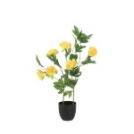 80cm Yellow Artificial Peony in Decorative Pot - Outdoor Decor