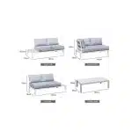 El Churro - 6-Seater Aluminium Outdoor Sofa Set - Image 4