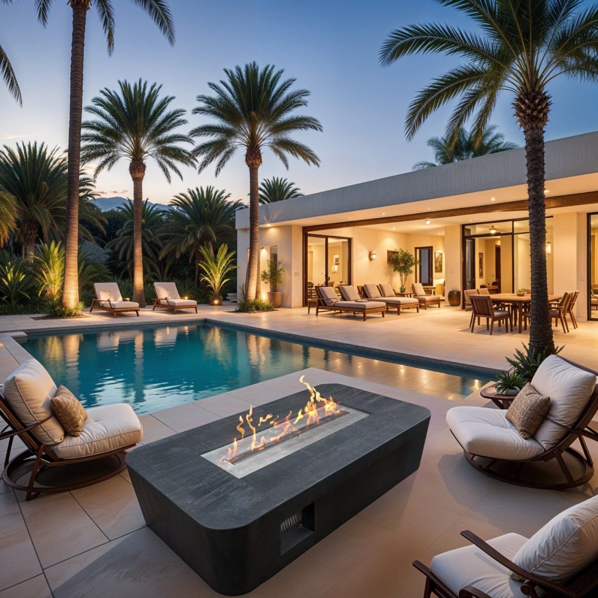 Outdoor HQ 132cm Ethanol Firepit Table – Modern Elegance 132cm x 70cm x 35cm - Image 3