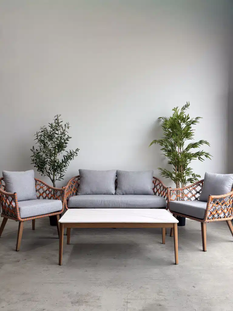 The barcelona outdoor aluminium sofa sleek design