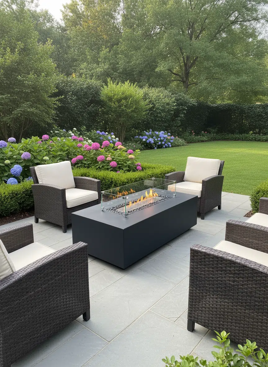 Outdoor HQ Ethanol Firepit Table – Sleek and Safe 140cmx 70cm x 40cm - Image 3