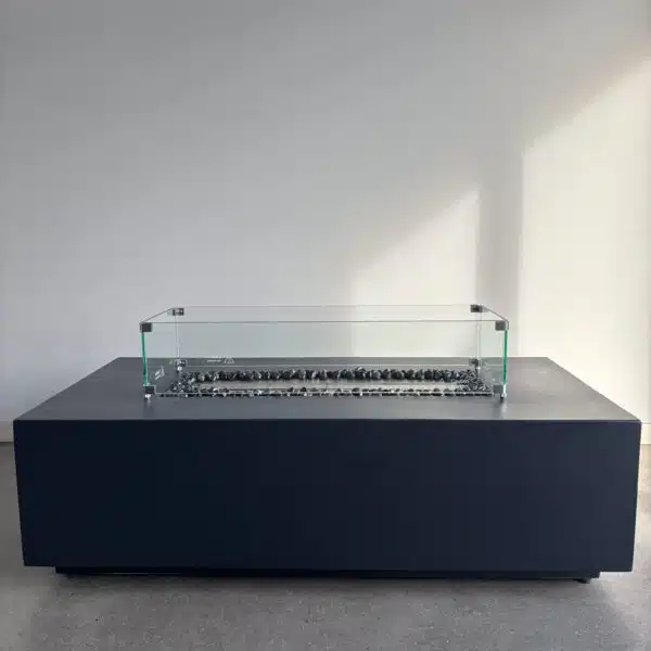 Outdoor hq ethanol firepit table sleek and safe 140cmx 70cm x 40cm