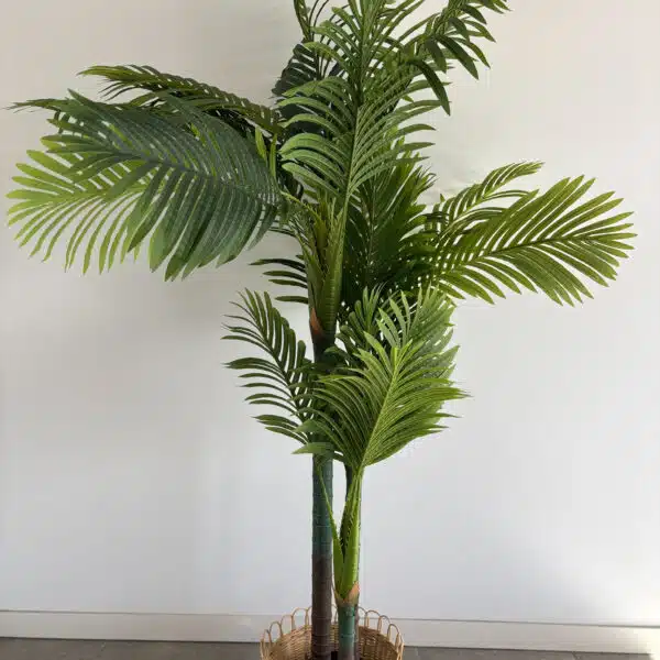 180cm artificial areca palm outdoor decor tree with 3 poles and 24 leaves