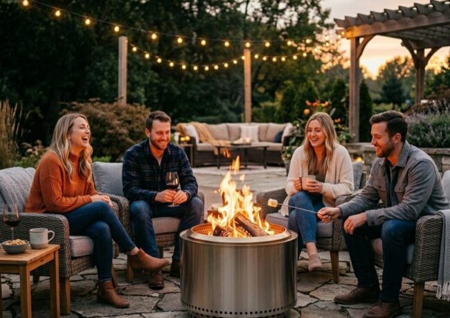 stainless steel fire pit image