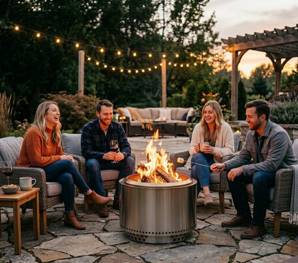 stainless steel fire pit image